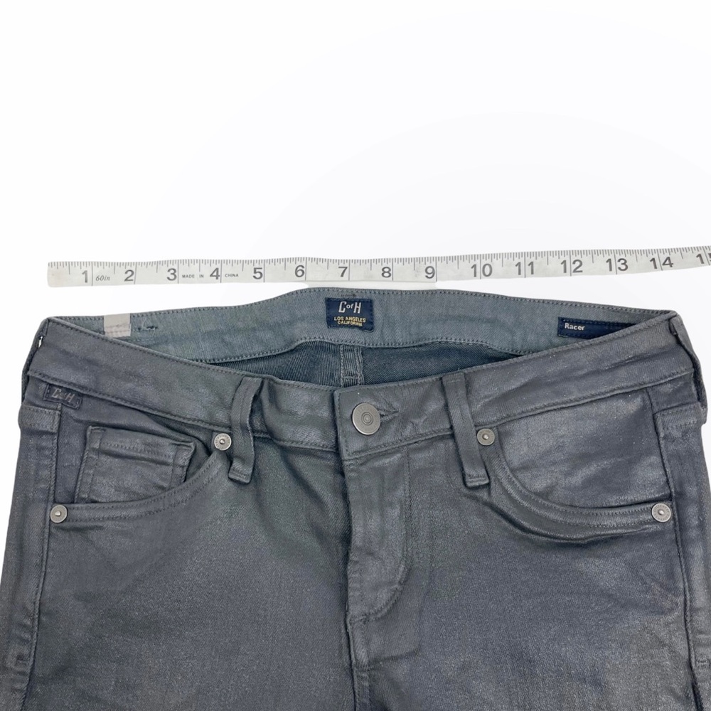 Citizens of Humanity Racer Charcoal Gray Coated Skinny Jeans Leatherette Size 25 - Picture 6 of 9
